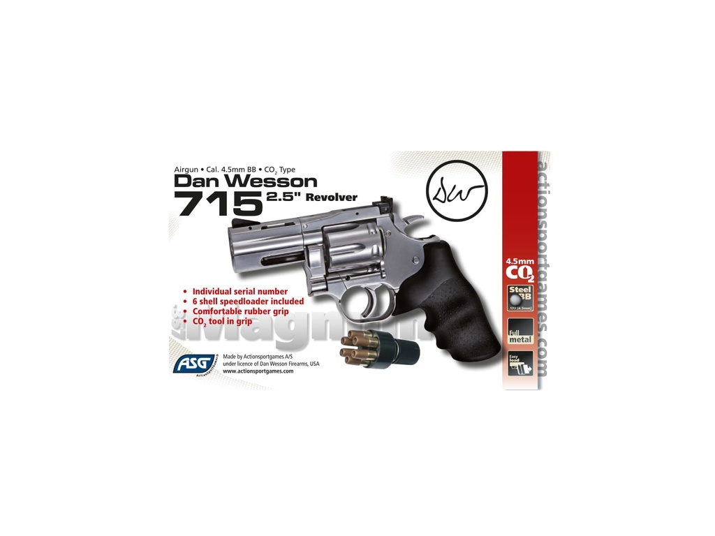 REVOLVER DAN WESSON 715 2.5&quot; CO2 BB PLATA 18614