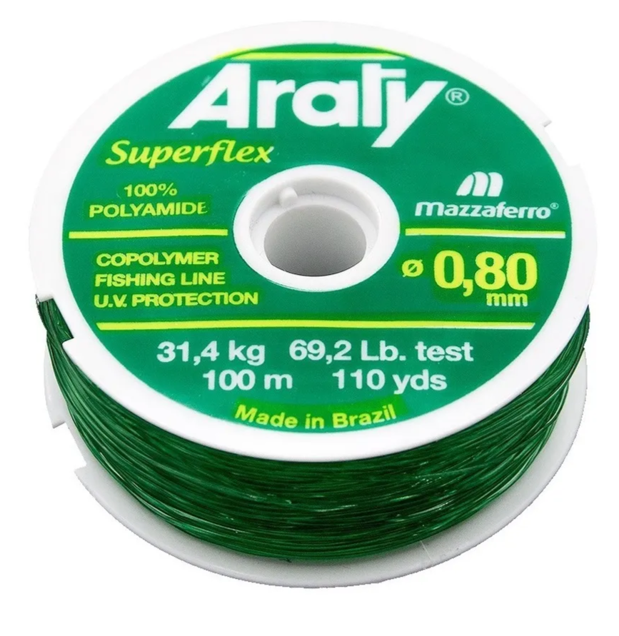 HILO MONOFILAMENTO ARATY P/PESCA NATURAL 100M .80MM 15HILONY055MA