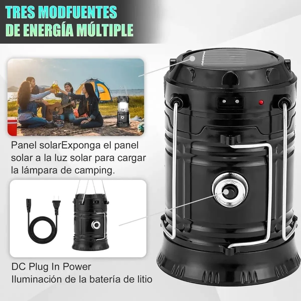 LINTERNA JAGUAR RECARGABLE CAMPING LANTER, LED LIGHT G-5800T
