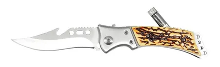 NAVAJA LION TOOLS 3&quot; MANGO TIPO HUESO AUTOMATICA FUNDA 9567