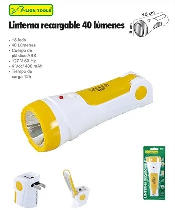 LINTERNA LION TOOLS RECARGABLE 5WC1LED LARGO ALCANCE 8864