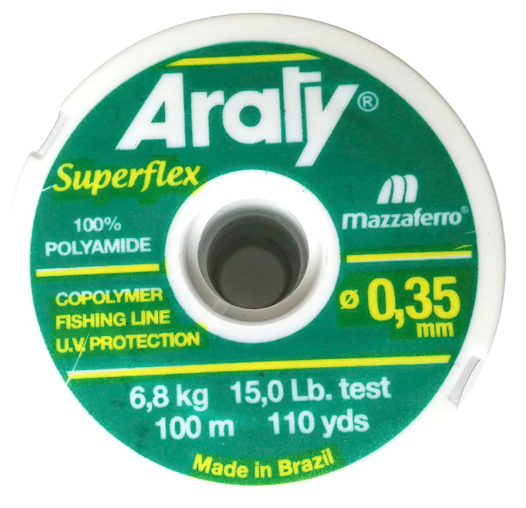 HILO MONOFILAMENTO ARATY P/PESCA NATURAL 100M 0.35MM 15HILONY050MA
