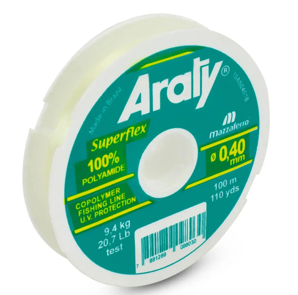 HILO MONOFILAMENTO ARATY P/PESCA NATURAL 100M 0.40MM 15HILONY051MA