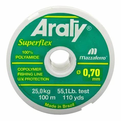 HILO MONOFILAMENTO ARATY P/PESCA NATURAL 100M 0.70MM 15HILONY054MA