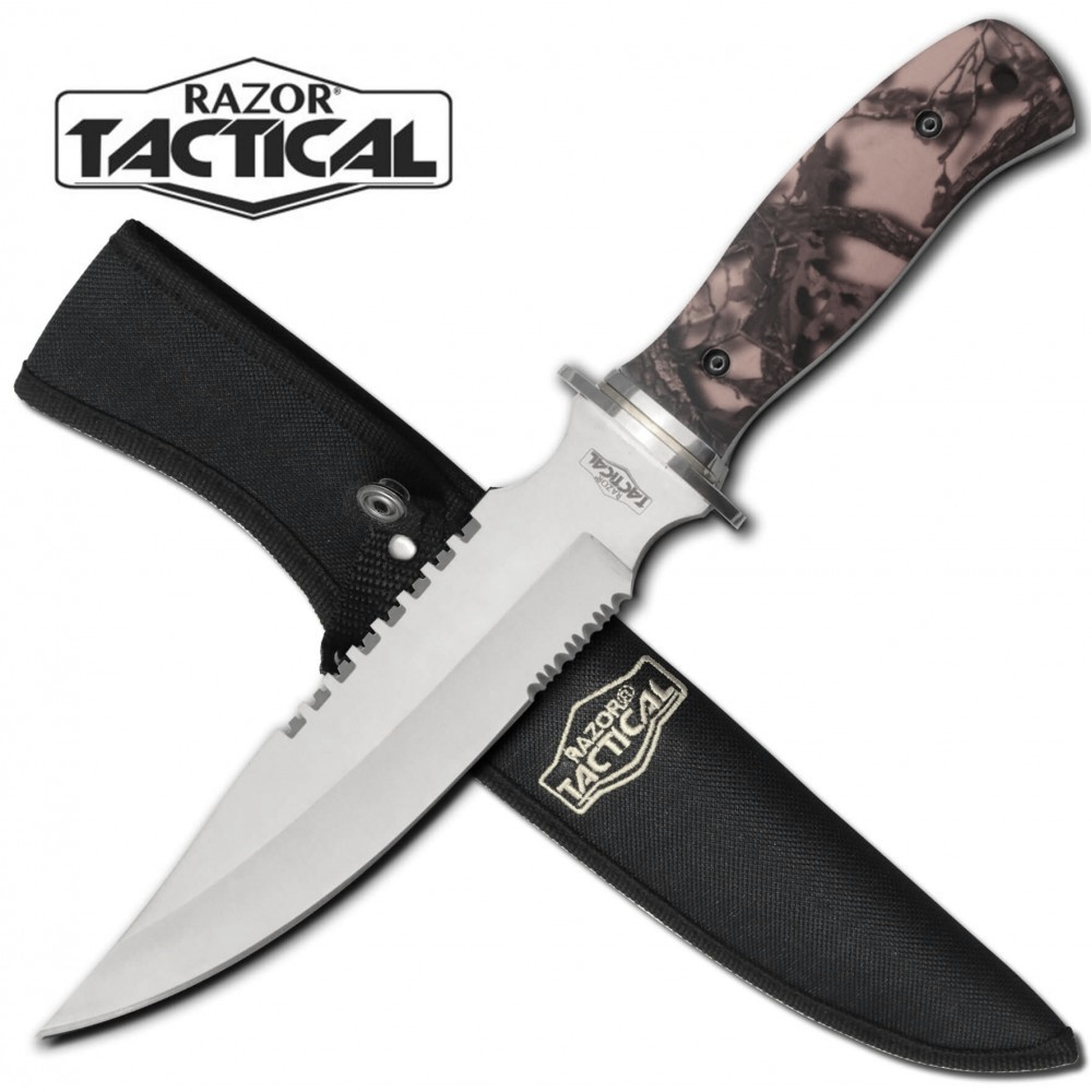 CUCHILLO JAGUAR 12&quot; FULL TANG HUNTING WOOD HANDLE RT-9013GC