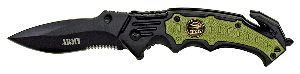 NAVAJA JAGUAR ARMY FOLDING KNIFE W/METAK HANDLE  RT-7027AR