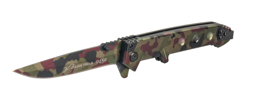 NAVAJA LION TOOLS 4&quot; CAMUFLAJE VERDE CLIP 9459