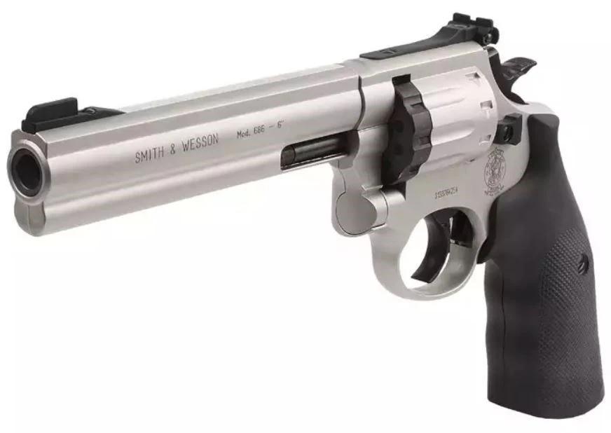 REVOLVER PISTOLA CO2 S&amp;W 686 6 PULGS NIQUEL CO2 DIAB