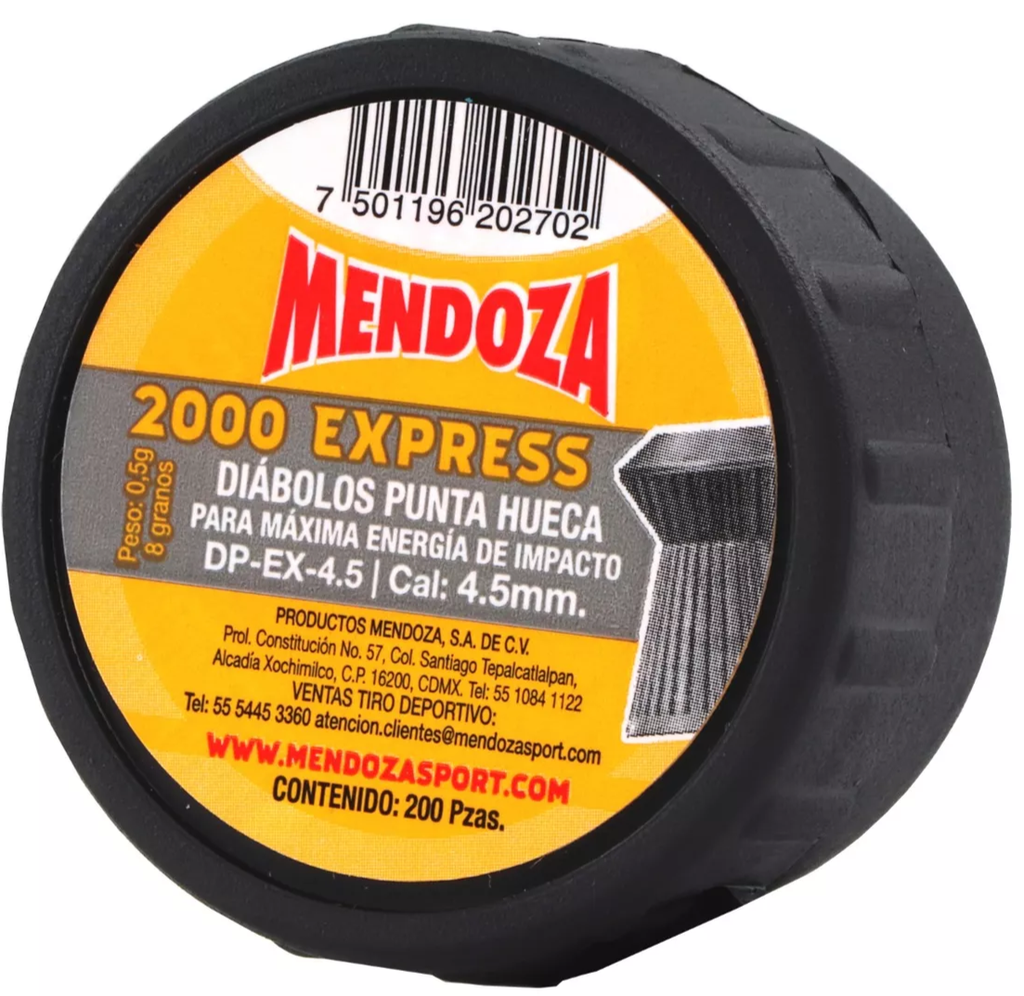 DIABOLO MENDOZA CAL 4.5 2000 EXPRESS 200 PZAS DP-EX-4.5