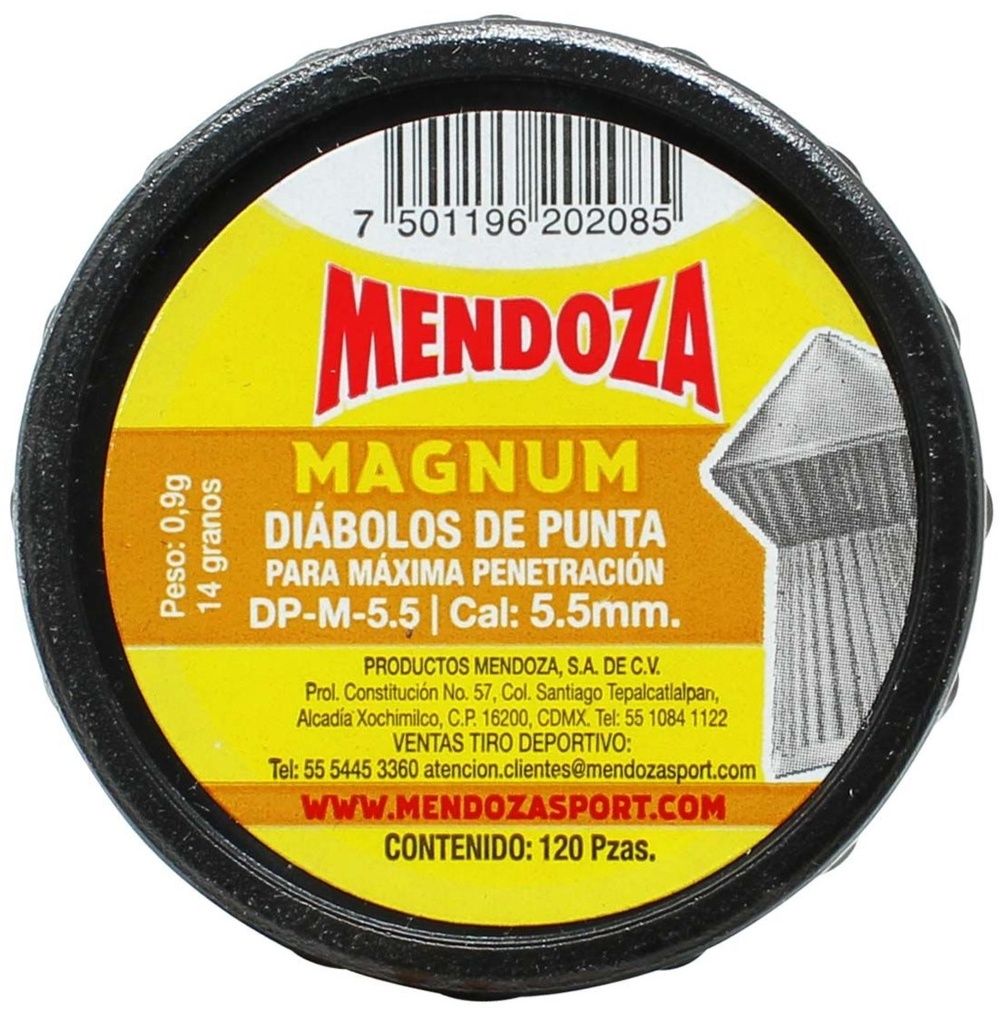 DIABOLO MENDOZA CAL 5.5 MAGNUM 120 PZAS DPM-55