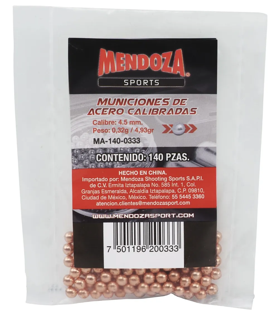 SOBRE DE MUNICION ACERO MENDOZA 140 PZAS