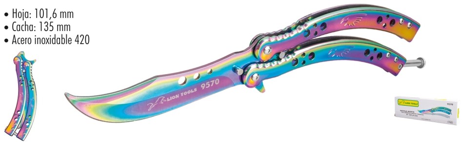 NAVAJA LION TOOLS 4&quot; TIPO MARIPOSA TORNASOL 9570