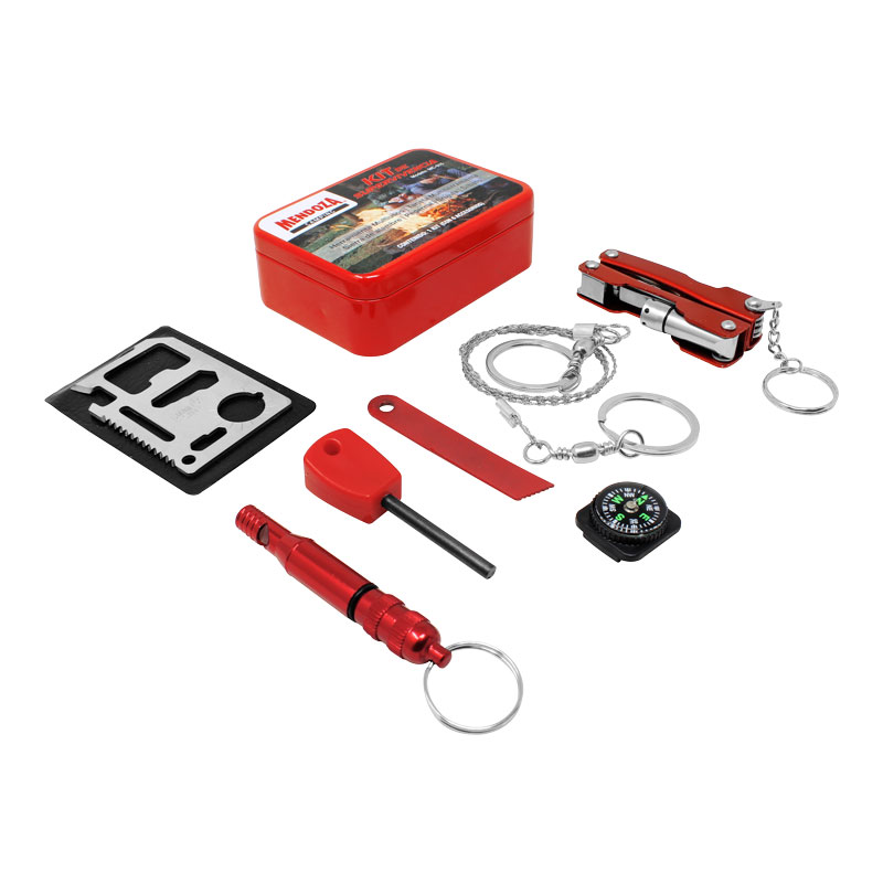 KIT ESENCIALES MENDOZA SUPERVIVENCIA ROJO SOS 6 EN 1 NEGRO MC-015