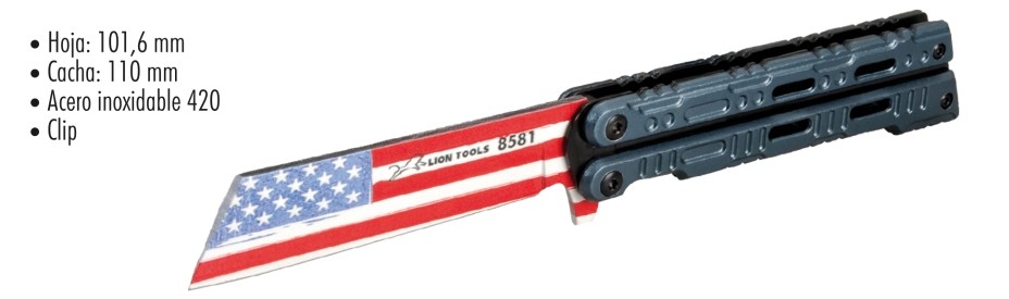 NAVAJA LION TOOLS 4&quot; BANDERA USA 8581