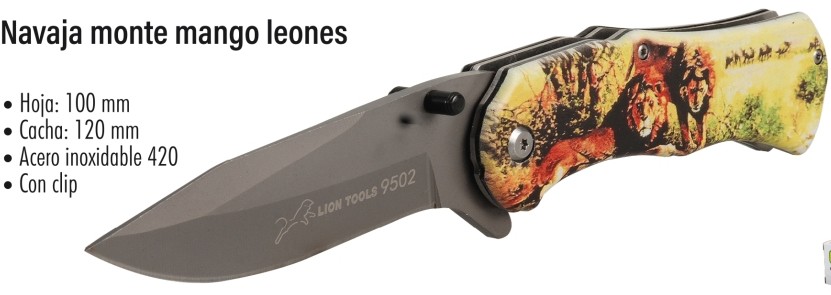 NAVAJA LION TOOLS 4&quot; MANGO LEONES CLIP 9502