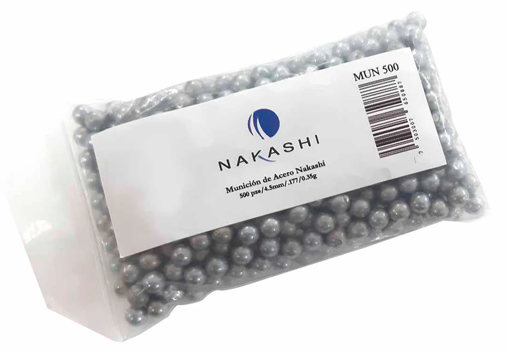 MUNICION ACERO NAKASHI CAL. 177 500 PZAS BOLSA MUN500