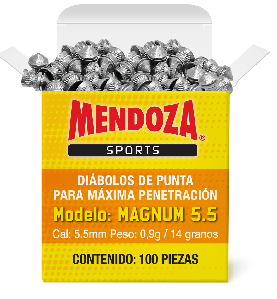 DIABOLO MENDOZA CAL 5.5 MAGNUM CAJILLA  100 PZAS