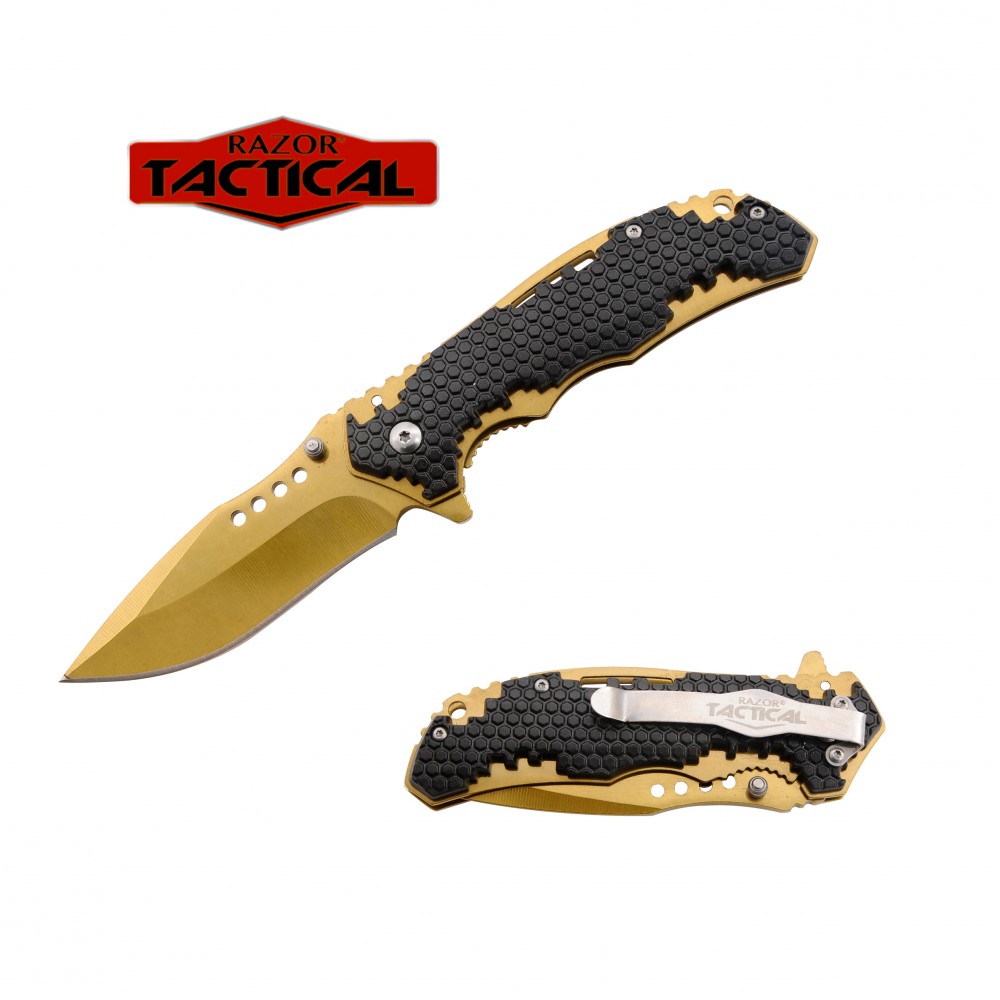 NAVAJA JAGUAR POCKET 4.5&quot; HONEY SPRING ASSITED KNIFE RT-7090GD