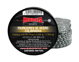 [MA400] MUNICION ACERO MENDOZA 4.5 C/400 DPMA45