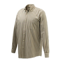 [CB450] CAMISA BERETTA WOOD BUTTON DOWN BEIGE &amp;RUST CHECK LU210T164501AH