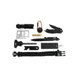 [KM014] KIT ESENCIALES MENDOZA SUPERVIVENCIA PARACORD NEGRO MC-014