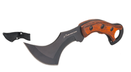 [C8484] CUCHILLO LION TOOLS 4 1/2' GANCHO MANGO MADERA FUNDA 8484