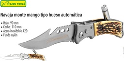 [N9567] NAVAJA LION TOOLS 3&quot; MANGO TIPO HUESO AUTOMATICA FUNDA 9567
