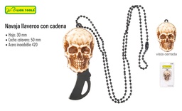 [L8598] LLAVERO LION TOOLS NAVAJA 1 1/2&quot; CON CADENA 8598