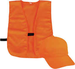 [CCGPV] COMBO DE CHALECO Y GORRA NARANJA BLZCPV