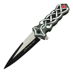[N2437] NAVAJA LION TOOLS 4&quot; PIEDRA ROJA CON CLIP  2437