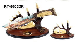 [CJD05] CUCHILLO DECORATIVO JAGUAR FANTASY RESIN ART BLADE WITH STAND DEER RT-6005